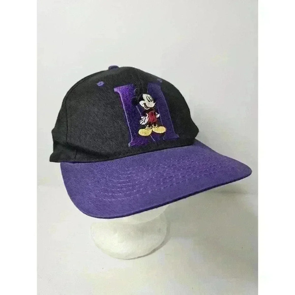 Vintage Mickey Unlimited Mickey Mouse M Snapback Hat Cap Disney - Picture 1 of 7